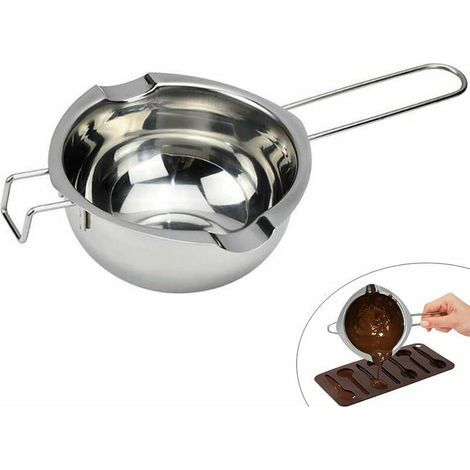 Olla para fundir mantequilla, chocolate, dulces, queso y caramelo - Olla de acero inoxidable de alta calidad - Recipiente para baño maría con mango resistente al calor (1/5)