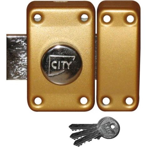 Verrou à bouton de sûreté sur n° KCF 005501 - Huisserie bois City 25 - cylindre longueur 30 mm - ISEO CITY