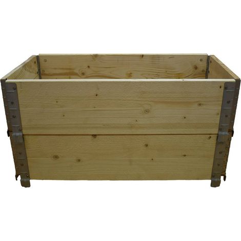 Carré potager en bois naturel 800x400mm hauteur 390mm (1/3)
