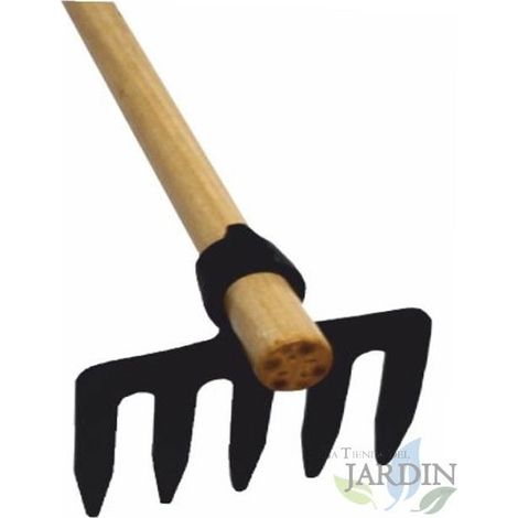Rechen 5 Zinken mit Holzstiel 90 cm