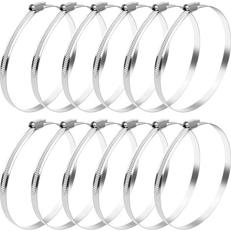 12 x Stainless Steel Hose Clamps (100-120 mm) Adjustable Stainless Steel Hose Clamp Metal Clamp for Plumbing, Automotive and Mechanical Applications Stainless Steel Clamp (1/5)