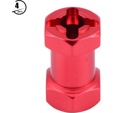 Adaptateur Métallique 12mm pour Jantes RC, Hex Rouge 20mm pour D90 AX10 SCX10 F350 CC01, 4 Pièces (1/5)