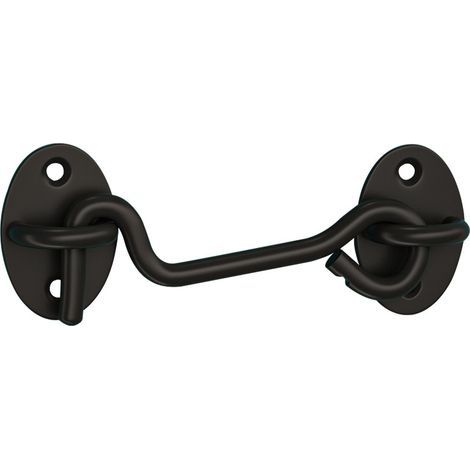 2 Pieces Stainless Steel Cabin Hook Eye Door Latch - Black (1/3)