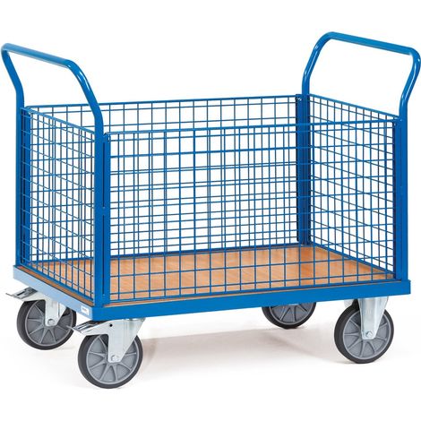 Fetra Multivario Vierwandwagen im Buchendekor mit Drahtgitter 1000x600mm Ladefläche (1/2)