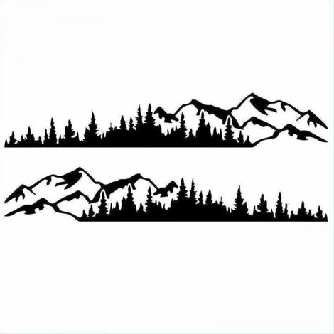 2Pcs Car Sticker Mountain Forest Vinyl Car Sticker Truck Window Bumper Car Door Sticker Kayak Decorative Vinyl Body Sticker (1/3)