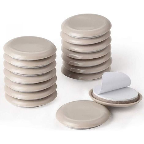 Furniture Pads 20 Pieces Self Adhesive 50mm Round Furniture Sliders for Floor Protector (Beige) (1/5)
