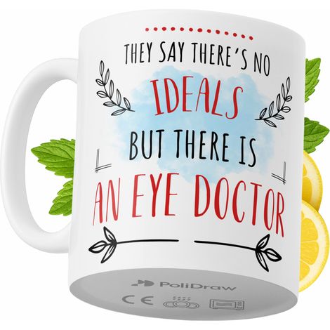Lustige Kaffee- oder Teetasse mit witzigem Textdesign für Augenärzte – ideal für Geburtstage, Namenstage, Feiertage und besondere Anlässe. Hochwertige Tasse für Zuhause, Büro und Arbeit. Farbe: Weiß, (1/5)