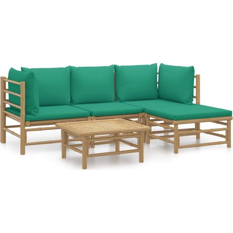 Maison Exclusive - Set Salotto da Giardino 5pz con Cuscini Verdi Bambù