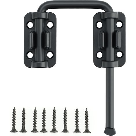 Verrous Loquet Porte Extérieur,10x8 CM, en Acier Inoxydable, Noir Verrou Porte Loquet Pratique, Verrou Interieure en Acier Inoxydable, Loquet Coulissante Pour Portes, Fenêtres, Clôtures (1/5)
