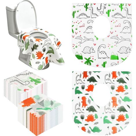 40 Pièces Protection Toilettes Jetables 60 x 64cm Protege Cuvette WC Jetable Portables Housses de Siège de Toilettes Portable et Antibactérien pour les voyages (1/5)