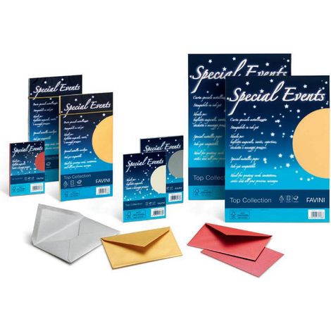 Confezione 10 Buste Special Events 120gr 11x22cm Azzurro