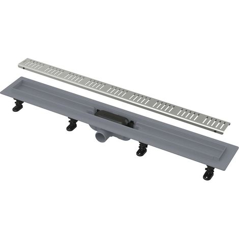 Alca - Piatto doccia Simple 55 cm, con bordo per griglia forata, incl. griglia, tappetino in acciaio inox APZ10-550M (1/3)