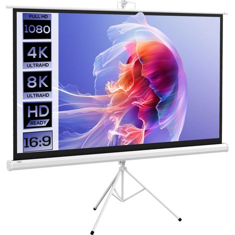 Écran Projection 84" Pliable, Trépied, 4K HD 16:9, Hauteur Réglable, Portable, 200cm (1/5)