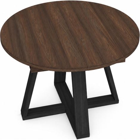 Skraut Home - Mesa Comedor Extensible, Mesa de Cocina Extensible, 103x103x73cm, Para 6 comensales, Mesas de Cocina, Estilo Moderno, Roble oscuro (1/5)