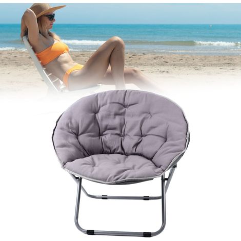 Grand fauteuil lune pour adulte, fauteuil soleil, pouf, chaise longue pliante, fauteuil canapé, nouveau modèle amélioré, gris. (1/5)