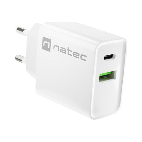 NATEC USB CHARGER RIBERA USB-A+USB-C 20W PD WHITE (1/5)