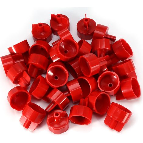 100 pièces de clips, entretoises, sangles et outils pour système de nivellement de carreaux plats en plastique (bouchon rouge) (1/4)