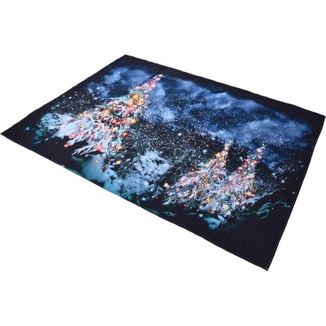 Weihnachtsteppich aus Polyesterfaser, Wandbehang, Weihnachtsdekoration, Wandteppich für Schlafzimmer, 150 x 150 cm / 59,1 x 59,1 Zoll (1/5)