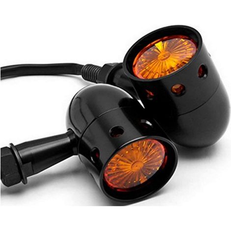 Perforé Ampoule Clignotant Moto pour Rétro Personnalisé - Noir - non Led (1/5)