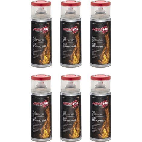 Smalto Spray Alte Temperature 400 ml Ambrosol Rosso Freni 6 Pezzi