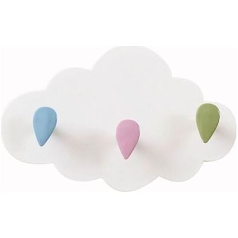 1 Pcs Crochets pour Porte-Manteau Nuage,3 Crochets Crochets pour Porte-Manteau Enfants en Plastique sans perçage Crochets muraux Nuage Auto-adhésifs et imperméables,adaptés à la Garde-R
