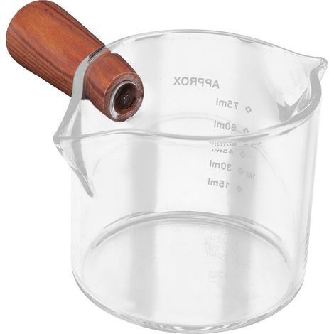 Tasse à lait/verre à café/mug/tasse à lait/tasse à café en verre italien à double bec avec poignée en bois, modèle 01, tasse droite à double bec (1/5)