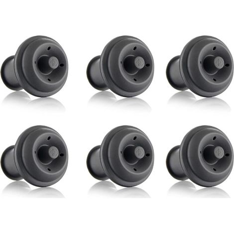 Bouchons Pour Pompe Vide - 6 Pièces - Élastomère Thermoplastique - Pour Bouteilles De Vin - Gris (1/5)