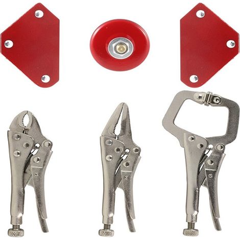 MINKUROW Confezione Da 3 Pinze Di Bloccaggio, Pinze Per Morsa, 1 Pinza A Forma Di C, 1 Pinza A Becco, 1 Ganascia Curva, Per Girare Oggetti Fissi E Rimuovere Viti E Dadi, Confezione Colorata Con Regalo (1/4)