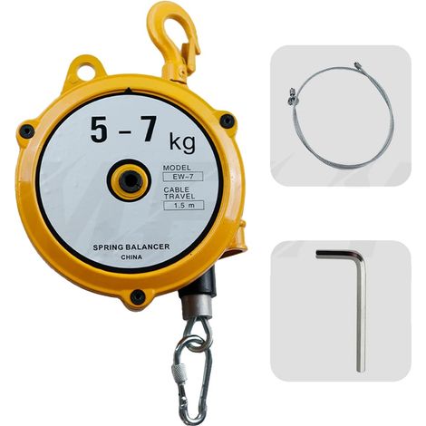 Brazo basculante con resorte, capacidad de carga de 5-7 kg, longitud del cable de 1,5 m, 5-7 kg (1/2)
