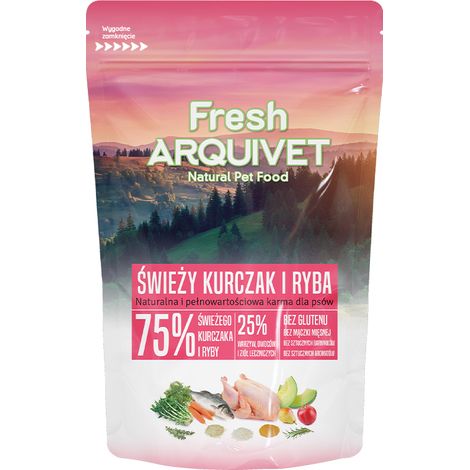 SAMPLE ARQUIVET FRESH Halbfeuchtes Hundefutter Huhn und Seefisch 100g