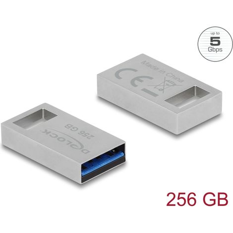 Delock USB 5 Gbps LÃ¡piz de memoria 256 GB - Carcasa de metal
