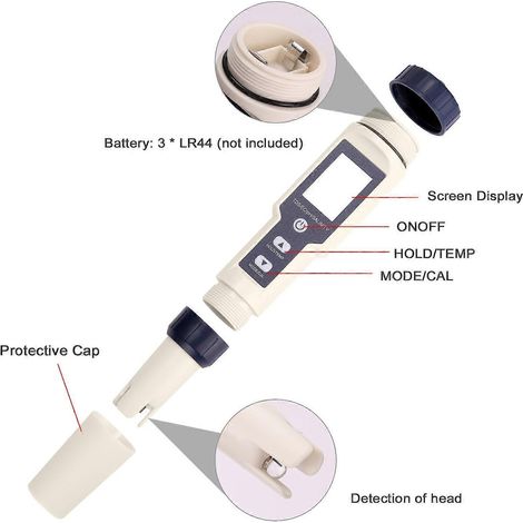 5-in-1 Professionelles Multiparameter-Kombimessgerät: pH-Wert/EC/TDS/Salzgehalt/Thermometer (digital) (1/4)