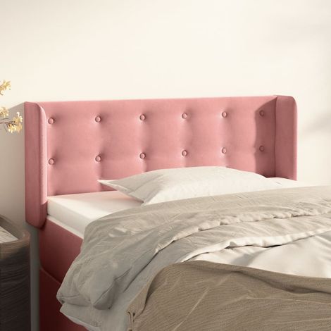 Tête de lit avec oreilles Style Classique Armoire de lit - Rose 83x16x78/88 cm Velours BV114102 - BonneVie (1/5)