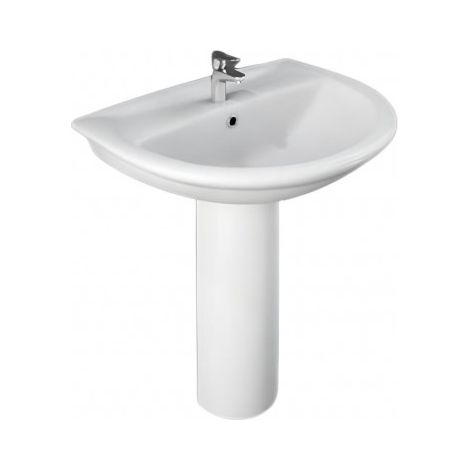 Lavabo ovale 65x51 cm en céramique blanc brillant - Rak Ceramics Karla - Senza colonna (1/3)