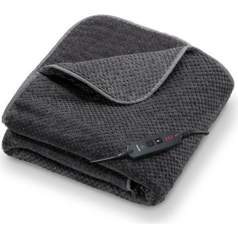 Beurer Coperta Riscaldante 180 x 130 cm Traspirante Grigio Scuro HD 65