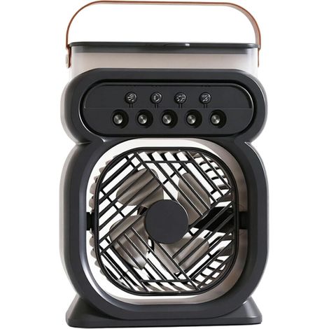 Enfriador Evaporativo Portátil 600ml con 5 Boquillas, 3 Velocidades y Luz LED – Ideal para Dormitorio y Oficina (1/5)
