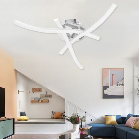 Plafonnier LED nordique moderne design bandes ondulées pour salon et chambre, lumière blanche AC85-265V (1/5)