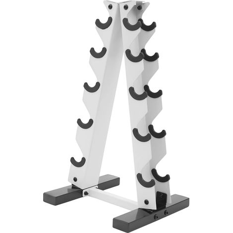 Soporte para barra, 5 niveles, estabilidad en forma de H, BLANCO (1/2)
