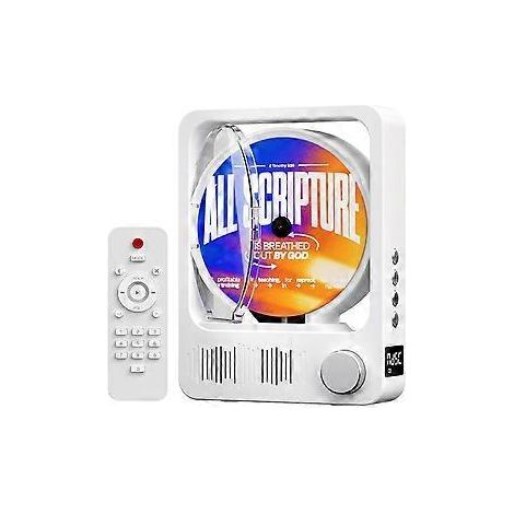 Bluetooth-5.3-CD-Player für den Desktop mit Lautsprechern, HiFi-Stereo-Soundplayer mit Fernbedienung und LED-Beleuchtung