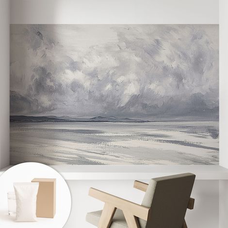 Papier peint intissé décoratif pour salon chambre et cuisine Facile à poser avec colle Orage à l'horizon 104x70 cm (1/5)