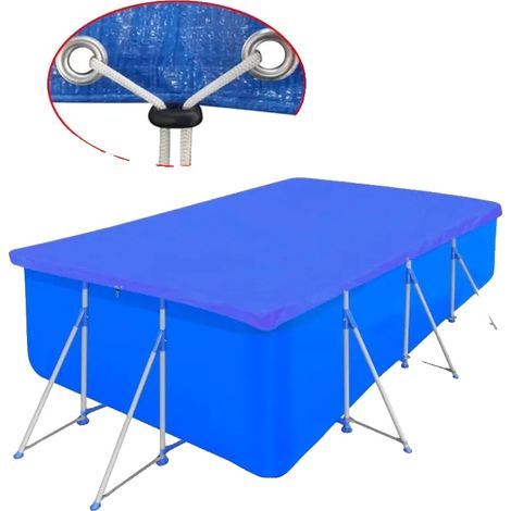 Schwimmbadabdeckung, UV-beständig, Einfache Installation, Blau (1/2)