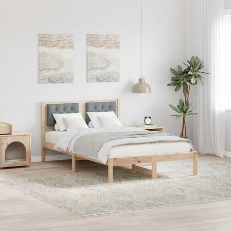 Cadre de lit-Structure de lit Gris clair 120 x 190 cm Pin massif 863342 (1/5)