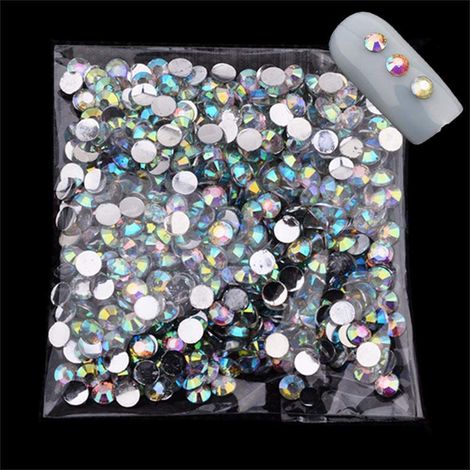 Perles résine AB Drill 4mm (1000pcs/sachet) strass dos plat pour décoration scrapbooking et art des ongles (1/4)