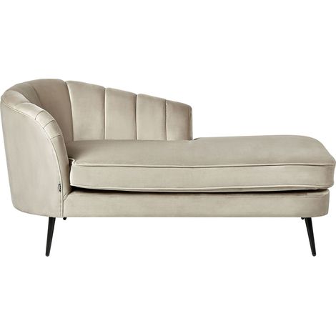 Left-Hand Chaise Lounge ALLIER Velvet Beige