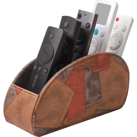 Porte-télécommande avec 5 poches, grand support pour TV, DVD, clé 4K et télécommandes Bluray, rangement pour crayons, motif de collage M (1/5)