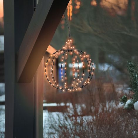 esotec Solar Weihnachtskugel D=25cm, 180 LEDs bernsteinfarben 103418 (1/5)