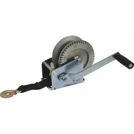 Treuil de traction manuel 600kg avec sangle 7m et crochet (1/2)