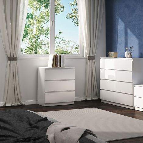 Commode avec tiroirs Calisto, Blanc, 70 x 78.5 cm, Vicco (1/5)