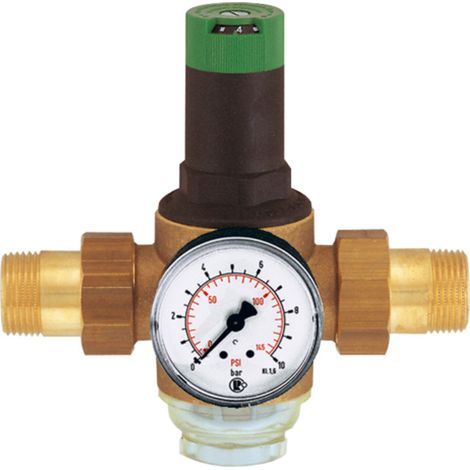 [NEUWERTIG] Riegler Druckregler Membrandruckregler Für Trinkwasser Manometer R 1/2 1,5 6 Bar B-Ware (1/2)
