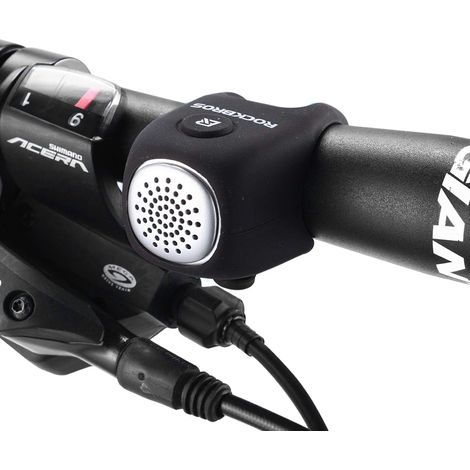 Elektrische Fahrradklingel, elektronische Fahrradhupe, Mini-wasserdichte E-Klingel 80 dB, universelle schwarze elastische Silikonhalterung (1/5)